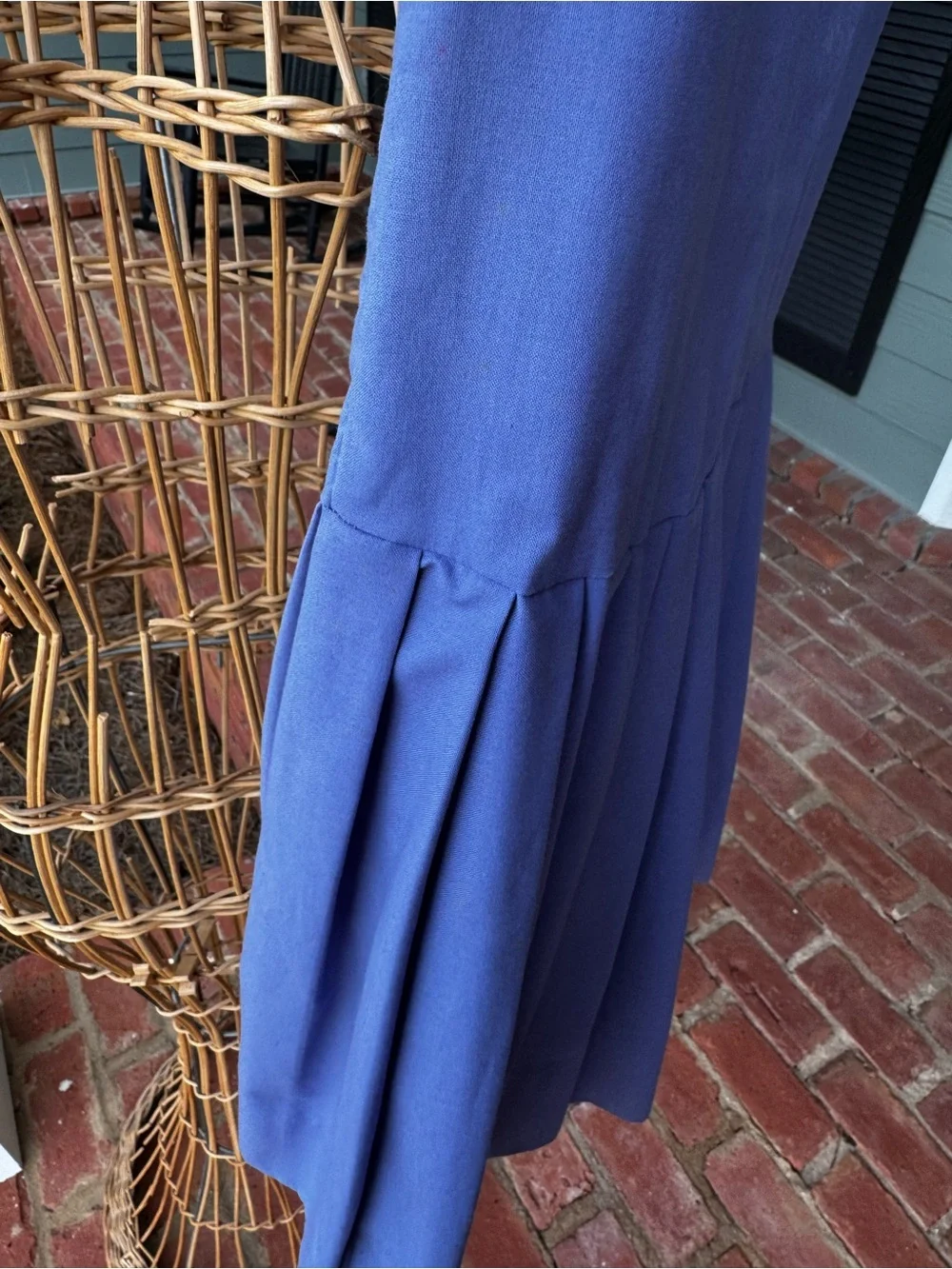 Vintage Laura Ashley Girls 9-10 Blue Cotton Sailor Dress Made USA